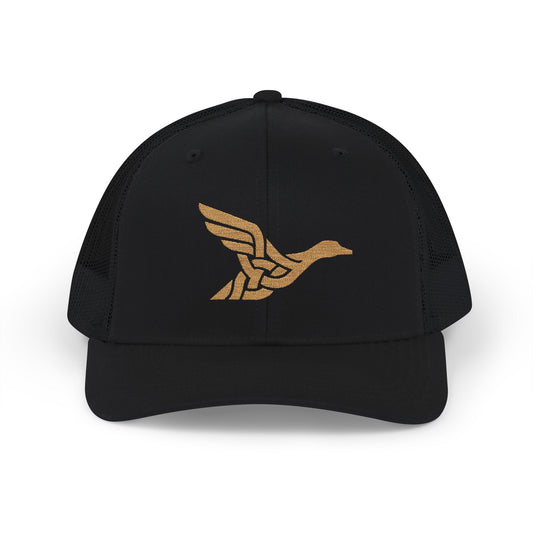 Embroidered Gold Celtic Bird Snapback Trucker Cap