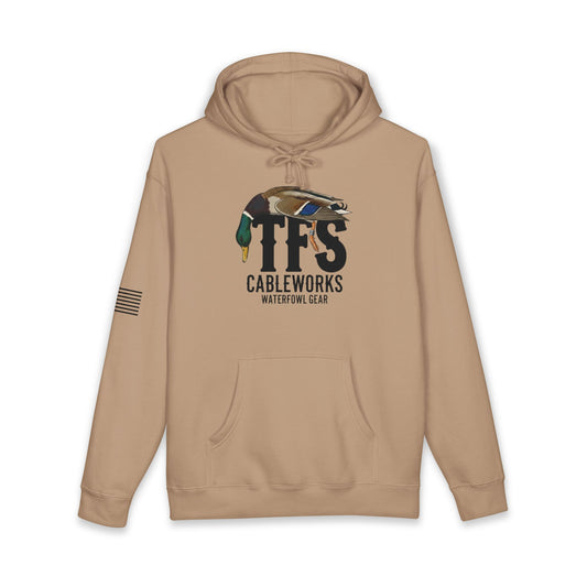 TFS Cableworks Waterfowl Gear Hoodie — Camouflage Duck Logo Pullover