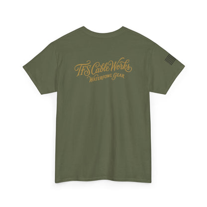 Waterfowl Gear T‑Shirt — TFS Cable Works Logo Duck Tee