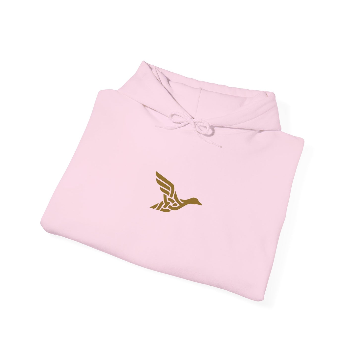 Hoodie — Minimal Gold Duck Emblem Pullover with Sleeve Flag