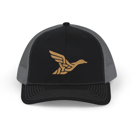 Embroidered Gold Celtic Bird Snapback Trucker Cap