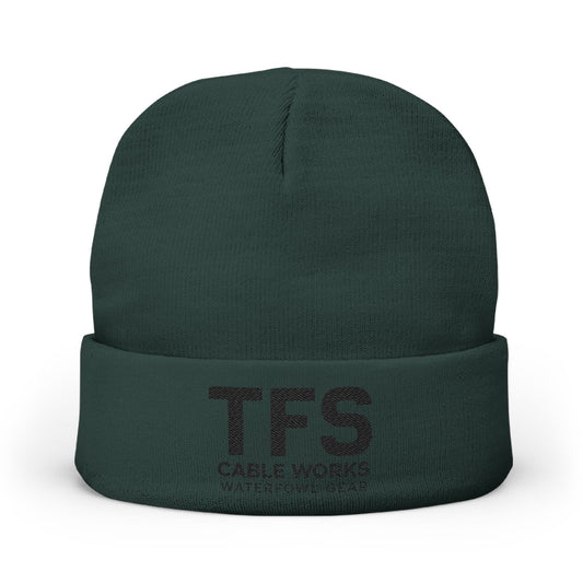Embroidered TFS Cable Works Knit Beanie — Waterfowl Gear Winter Hat