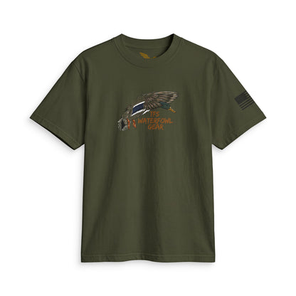Waterfowl Gear T‑Shirt — Vintage Duck Fly Fishing Design